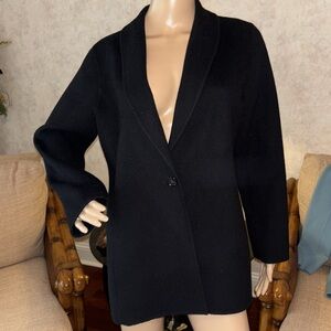 TALBOTS black WOOL blazer double faced jacket NWT 8P Petite